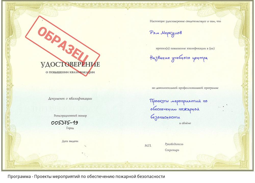 Проекты мероприятий по обеспечению пожарной безопасности Кулебаки